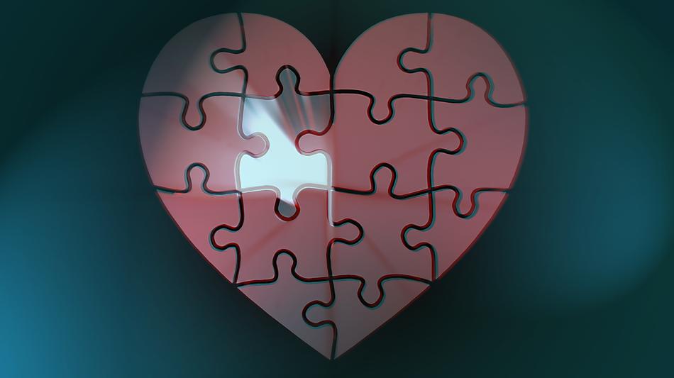 puzzle heart light luck puzzles