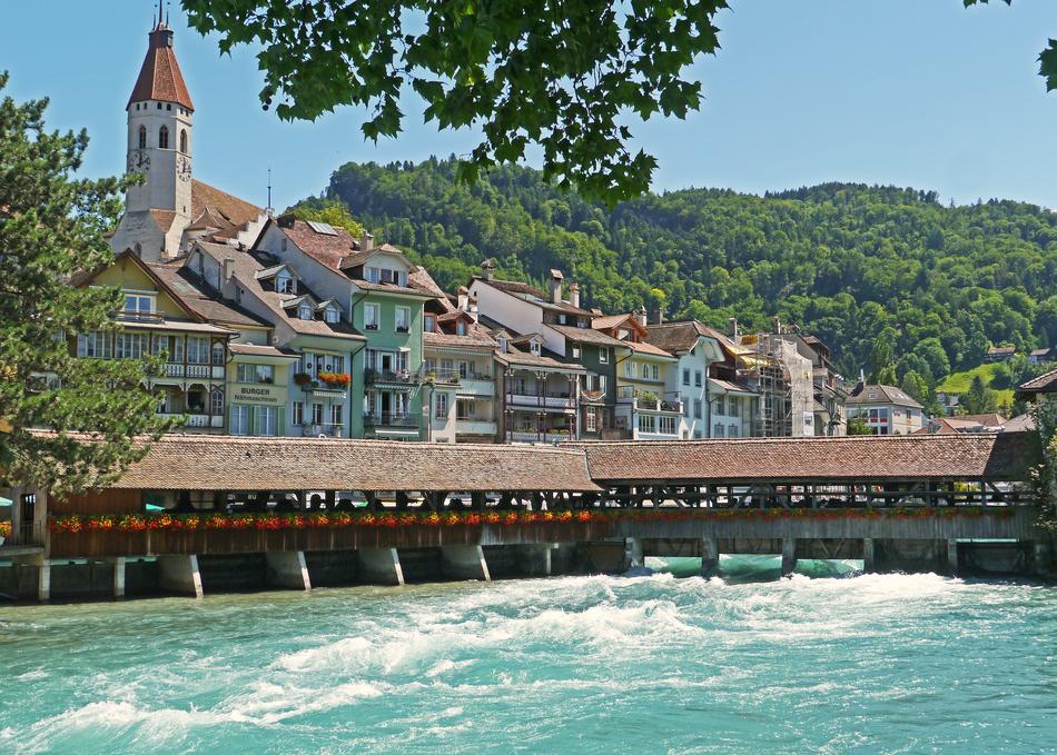 Switzerland Thun Aare Alps