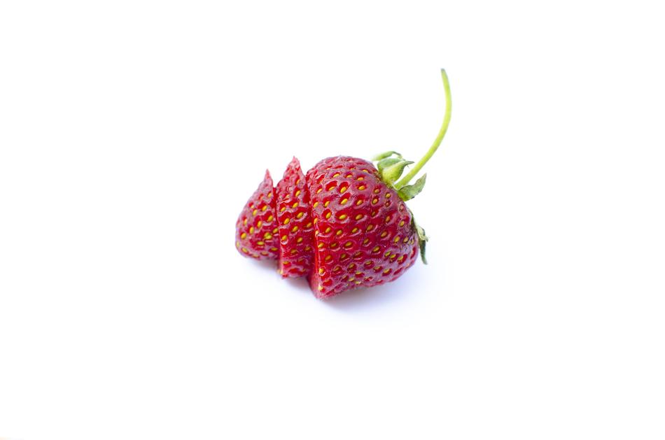 funny sweet strawberries on a white background