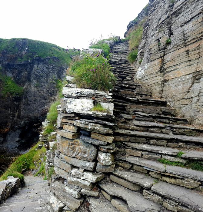 stairs leading up the mountains