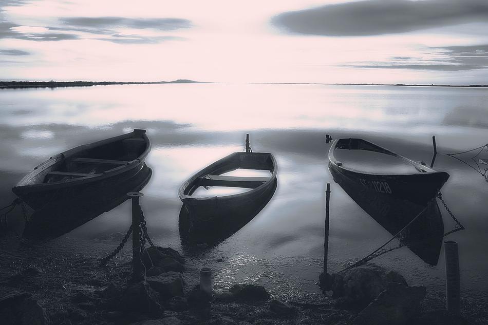 Boat Lake Water Black And