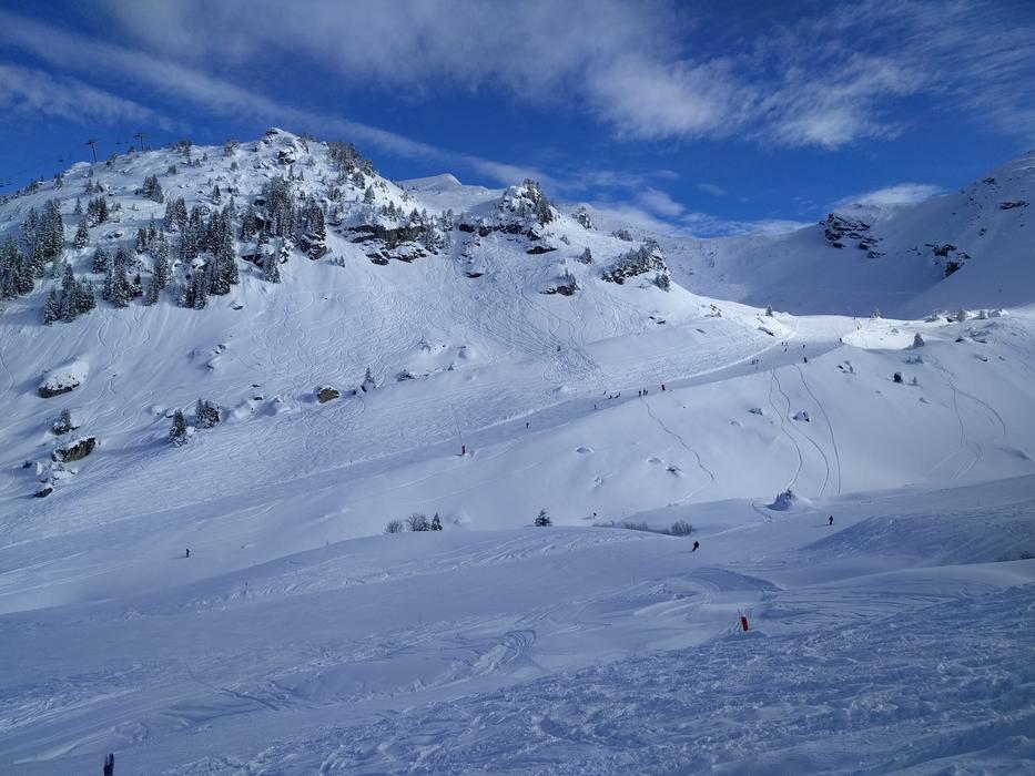 Mountain Snow ski track
