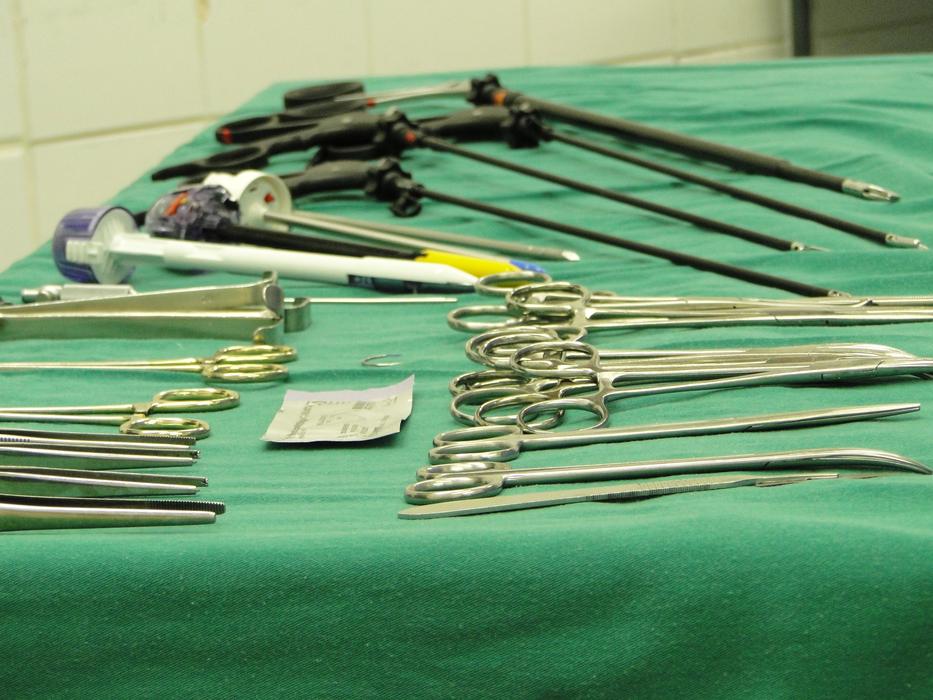 surgical instruments on the table
