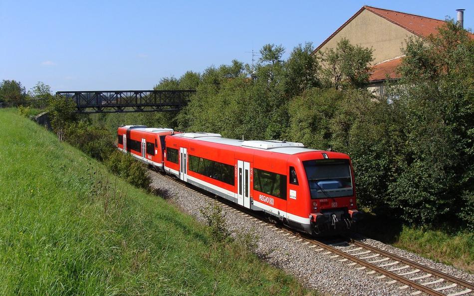 red train on the road