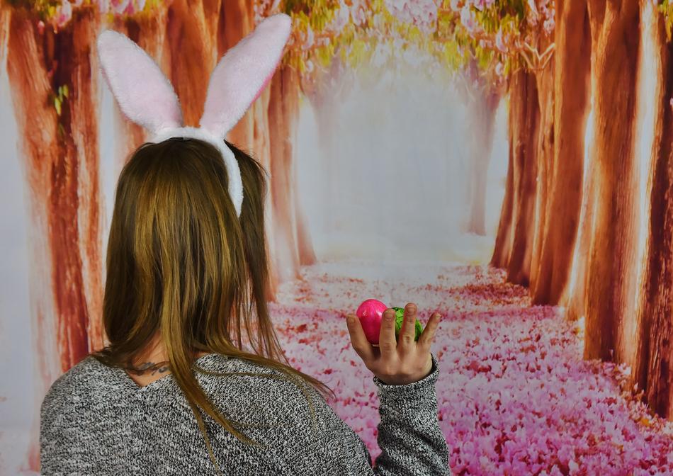 Easter Girl Rabbit forest