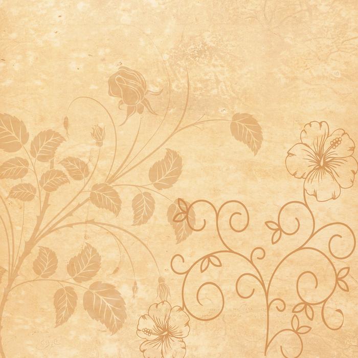 vintage background with leaves and swirls
