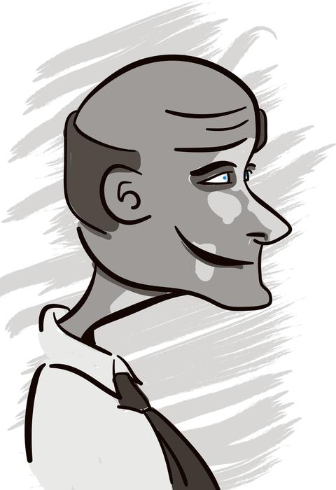 funny man with a bald head