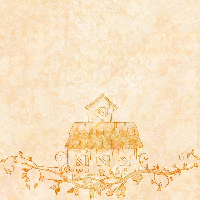 background scrapbooking paper house drawing
