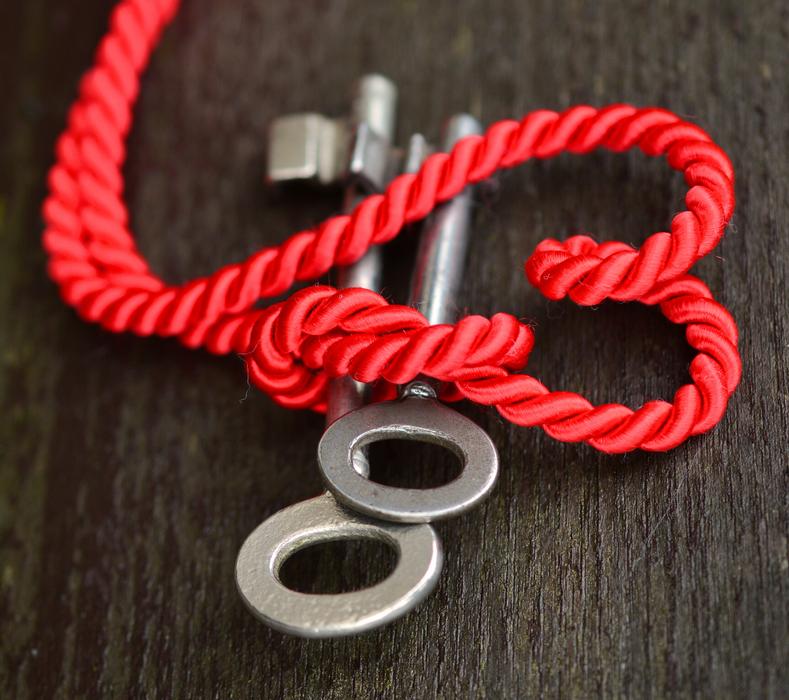 red thread on the keys
