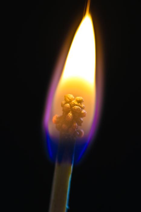 burning match in the dark