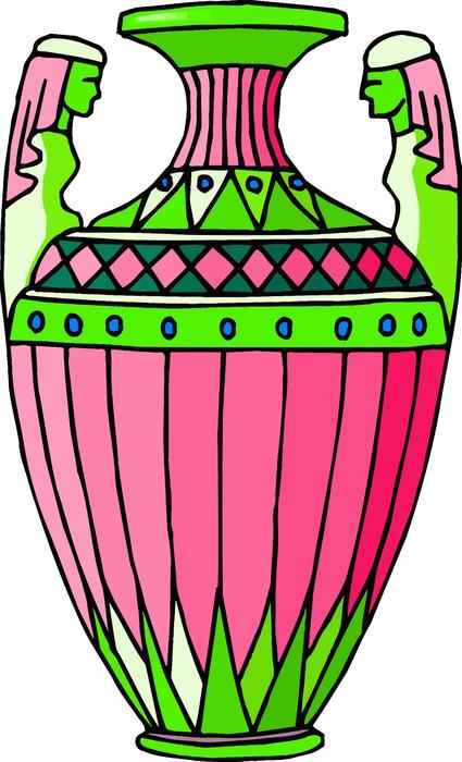 beautiful roman vase in color