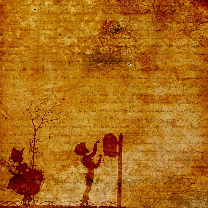Vintage scrapbooking background with two persons