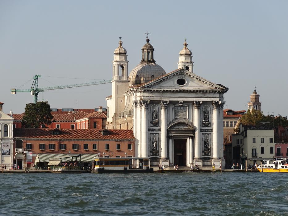 Beautiful and colorful, old buildings, on the shore of Venezia, Italy