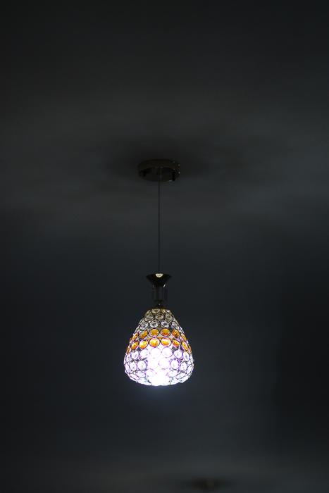 tall chandelier on the ceiling