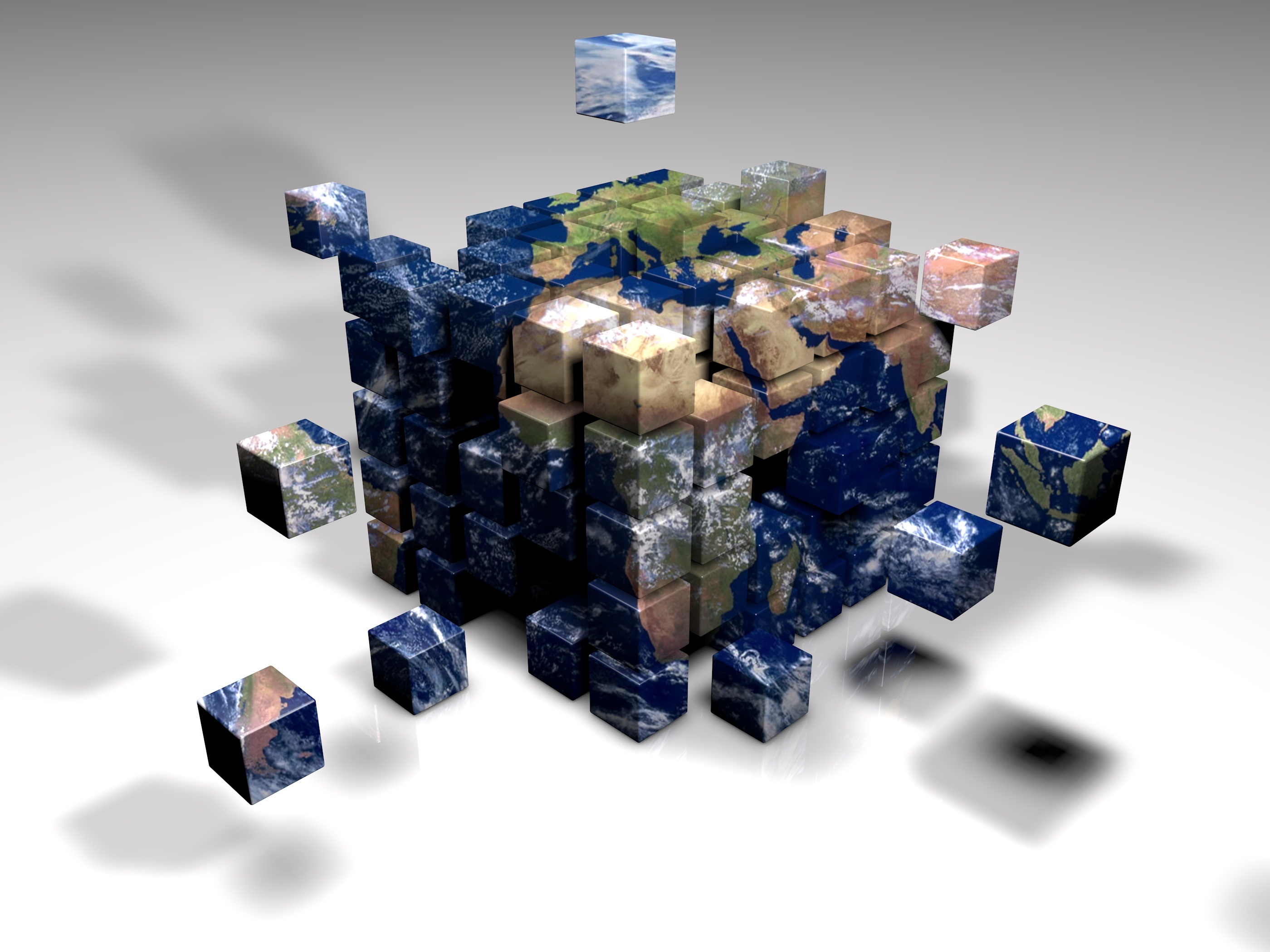 Earth map of the world cube unfold free image download