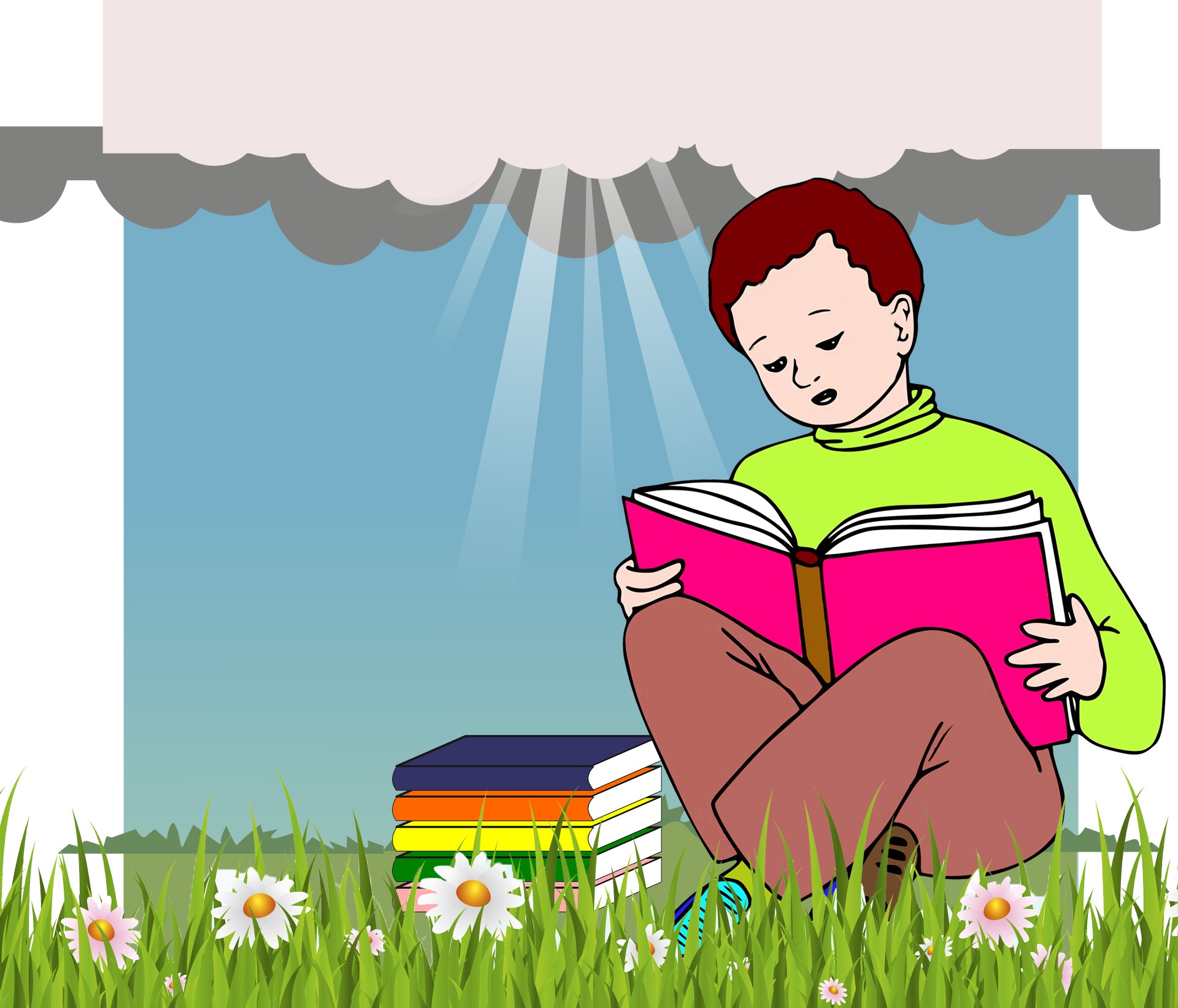 Дети читают книгу иллюстрация