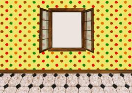 room yellow wall window drawing