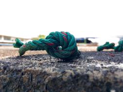 green rope on the beach