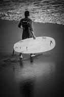Surfer on Beach Sea