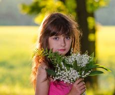 Child Portrait with Flowers