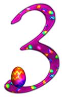 number 3 with Easter egg