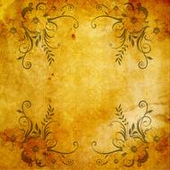 brownish background with floral corners