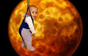 Little Man In The Moon Funny Baby