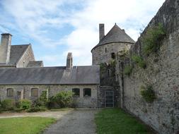 courtyard of a medieval castle in France