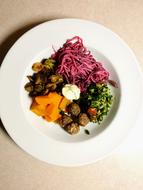 Healthy vegetables in a white plate