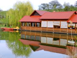 red Home Reflections Water