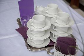 white mugs on a beautiful table