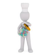 man with the colored candy