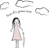 drawing of a girl with an umbrella