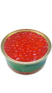 red caviar in a green jar