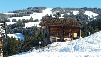 Ski Lodge Mountain Hut Log Cabin