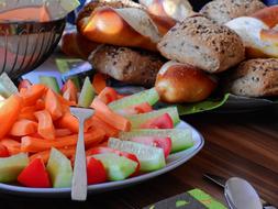 raw vegetables on a plate