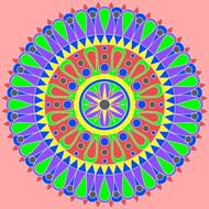 mandala colorful round digital