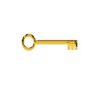 gold key on a white background