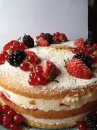 sweet cake with berries