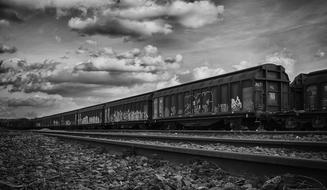 old black and white train