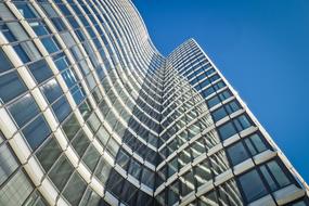 glass facade of a commercial building