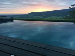 Sunset Pool Reflection Swimming