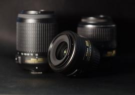 camera lenses on the table