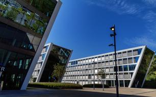 modern buildings with skew Facades
