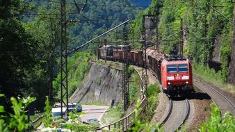 Geislingen-Climb Freight Train