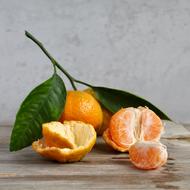 Sweet tangerines on the table