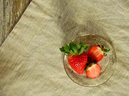 sliced strawberries in a plate