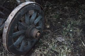 wooden old cart wheel