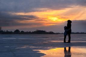 Boy and woman Cloud sun