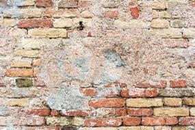 weathered brick wall close up